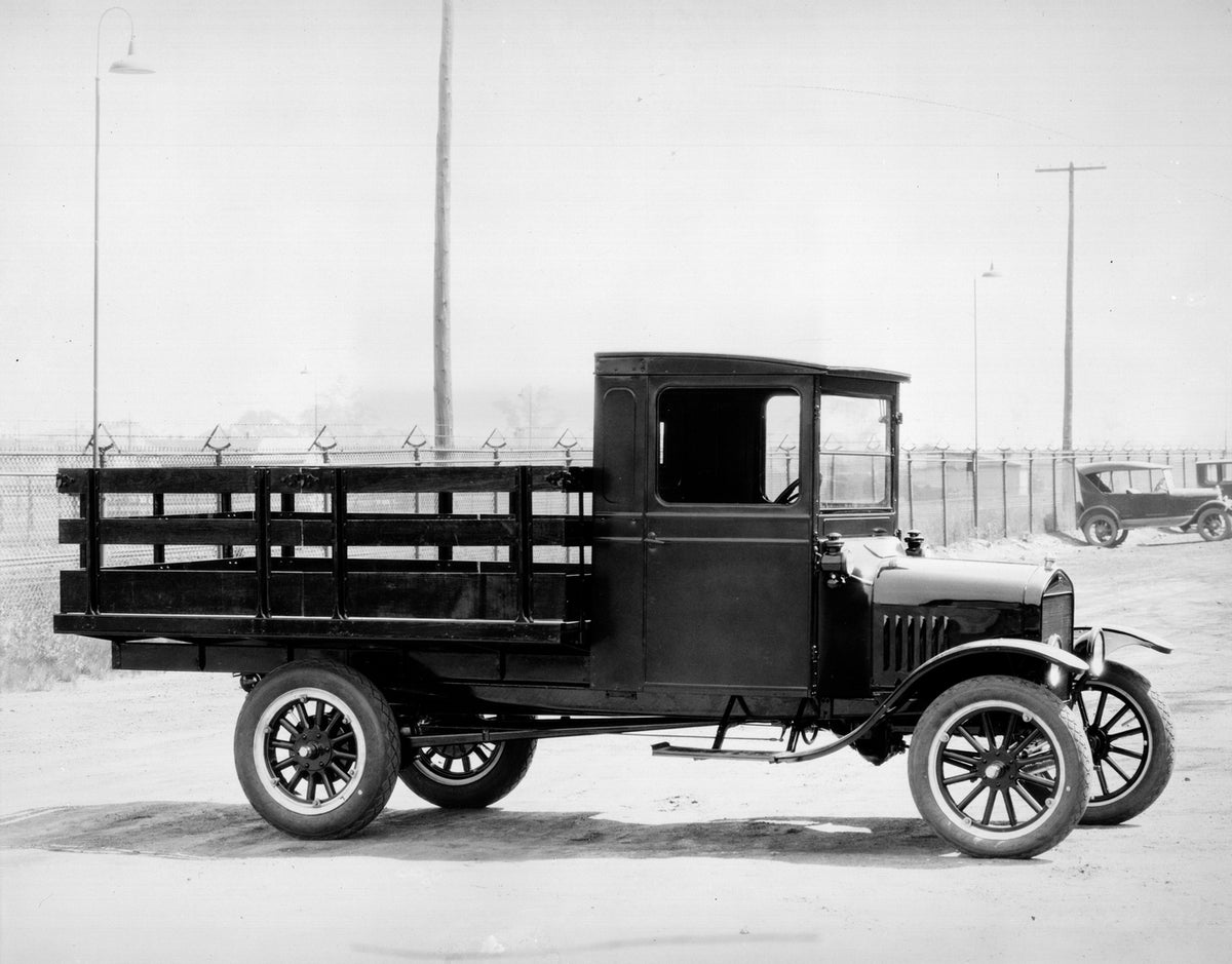 This archival image documents the 1926 Ford Model T stake truck and is preserved in the Ford Heritage Vault as part of Ford Motor Company's historic photographic archive. Free for personal, non-commercial use. Ford Heritage Vault reference AR-2008...