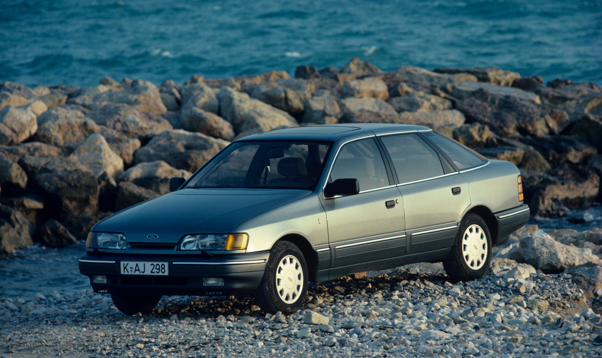 This archival image documents the 1985 Ford Scorpio Mark I on scenic rocky beach and is preserved in the Ford Heritage Vault as part of Ford Motor Company's historic photographic archive. Free for personal, non-commercial use. Ford Heritage Vault ...