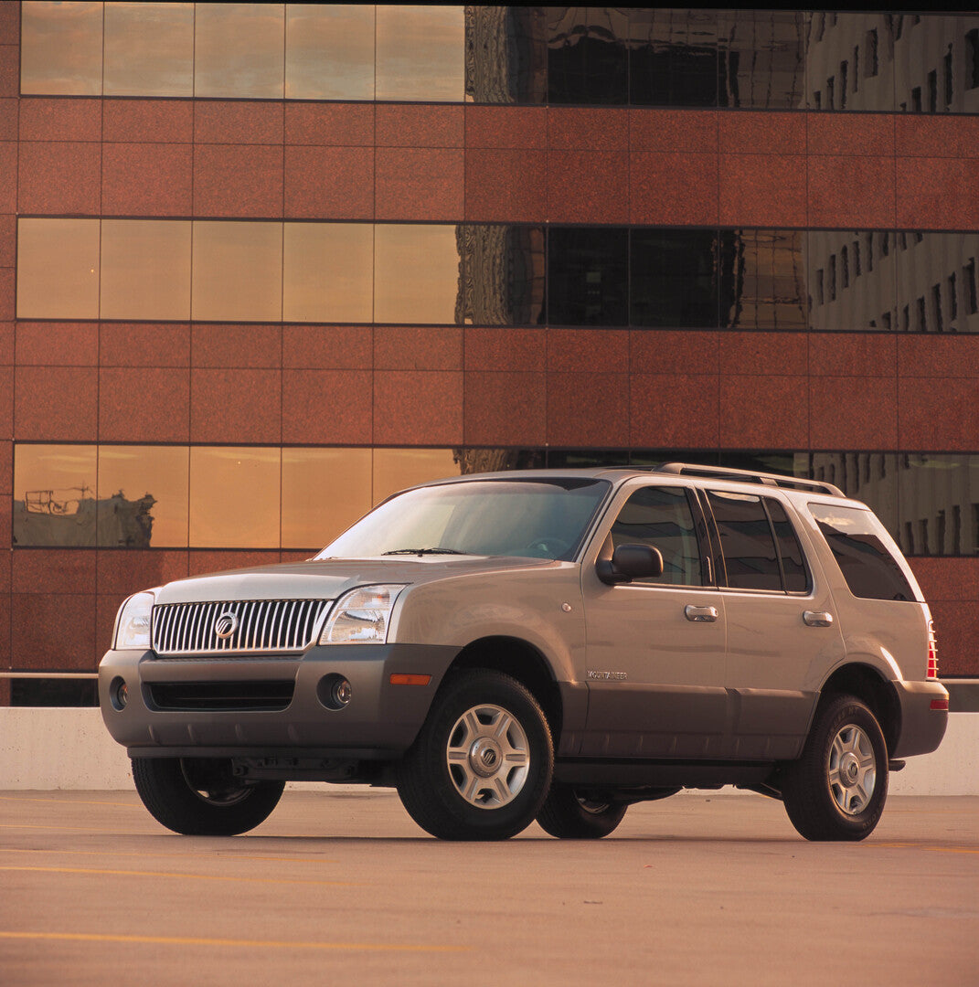 This archival image documents the 2002 Mercury Mountaineer in Front of Building and is preserved in the Ford Heritage Vault as part of Ford Motor Company's historic photographic archive. Free for personal, non-commercial use. Ford Heritage Vault r...