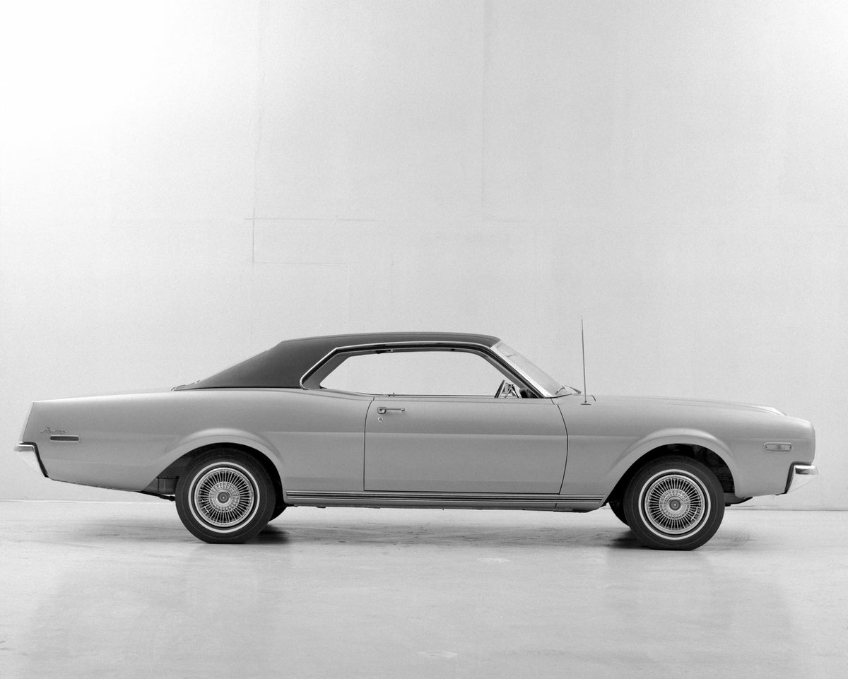 This archival image documents the 1968 Mercury Montego two-door Side View and is preserved in the Ford Heritage Vault as part of Ford Motor Company's historic photographic archive. Free for personal, non-commercial use. Ford Heritage Vault referen...
