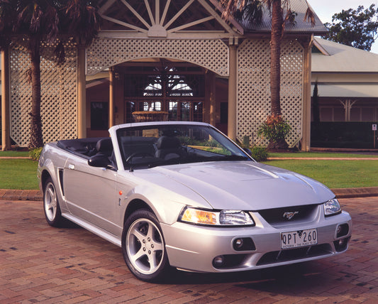 2001 Ford Mustang Cobra Convertible Driver Side Front End View in Driveway FAP-2011-3 HV 2001-0154