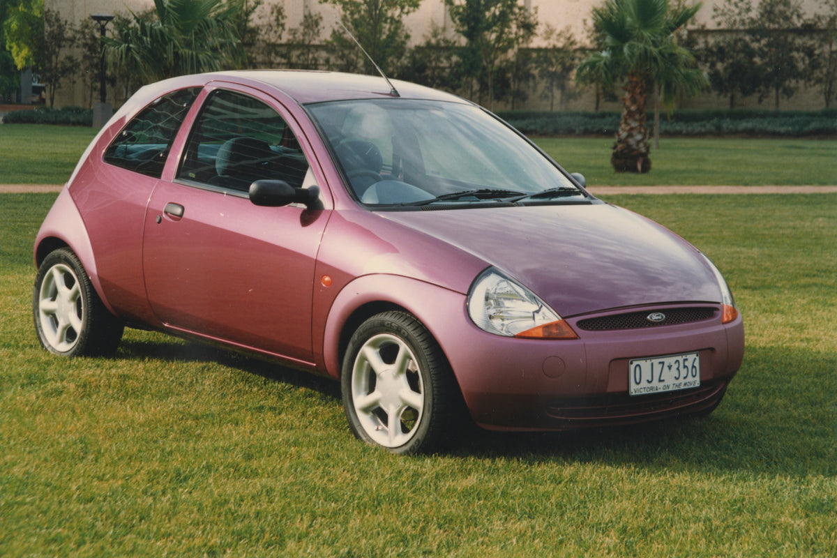 This archival image documents the 1998 Ford Ka Driver Side Front End View on Grass Lawn FAP-2011-3 and is preserved in the Ford Heritage Vault as part of Ford Motor Company's historic photographic archive. Free for personal, non-commercial use. Fo...