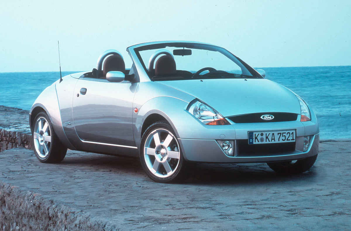 This archival image documents the 2003 Ford Street Ka with scenic body of water and is preserved in the Ford Heritage Vault as part of Ford Motor Company's historic photographic archive. Free for personal, non-commercial use. Ford Heritage Vault r...