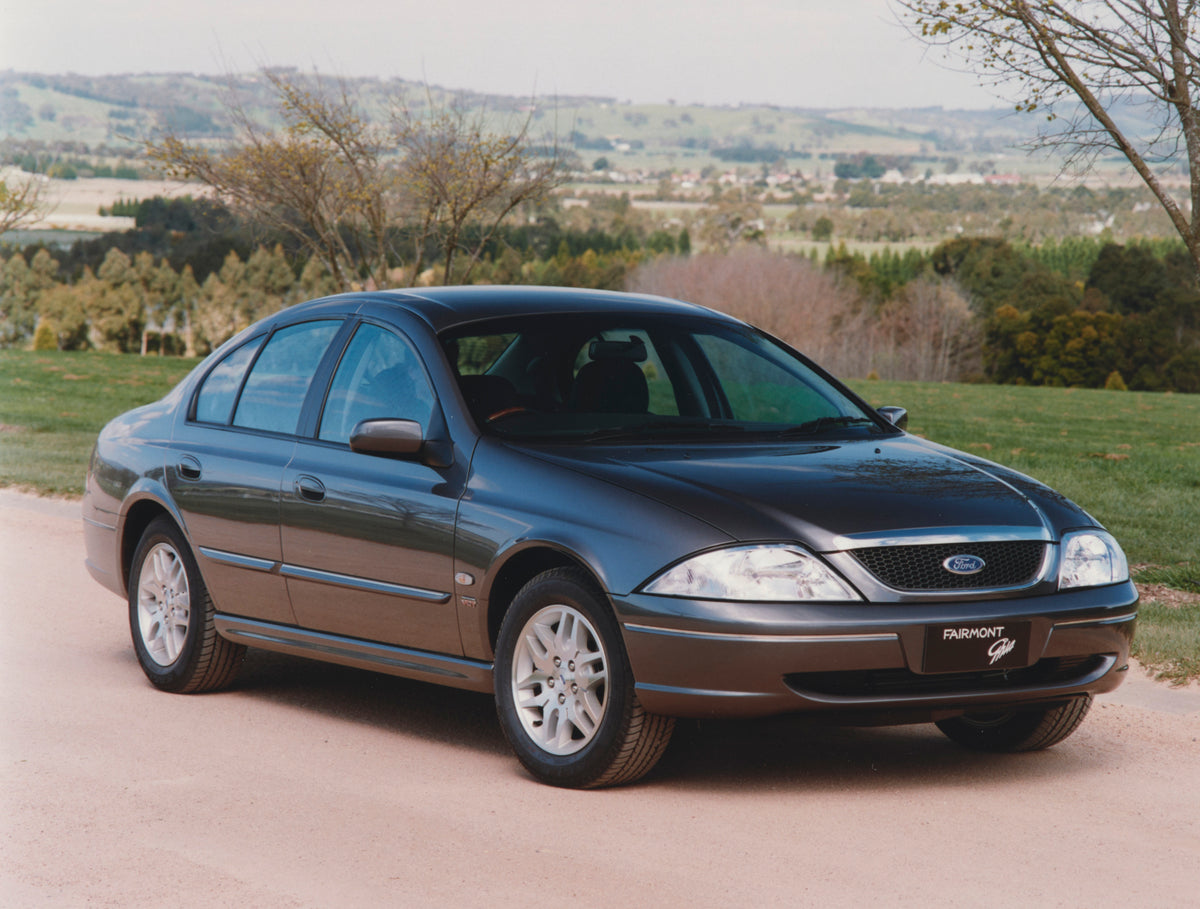 This archival image documents the 2001 Ford AU III Falcon Fairmont Ghia Sedan 3/4 Front View FAP 2011-3 and is preserved in the Ford Heritage Vault as part of Ford Motor Company's historic photographic archive. Free for personal, non-commercial us...