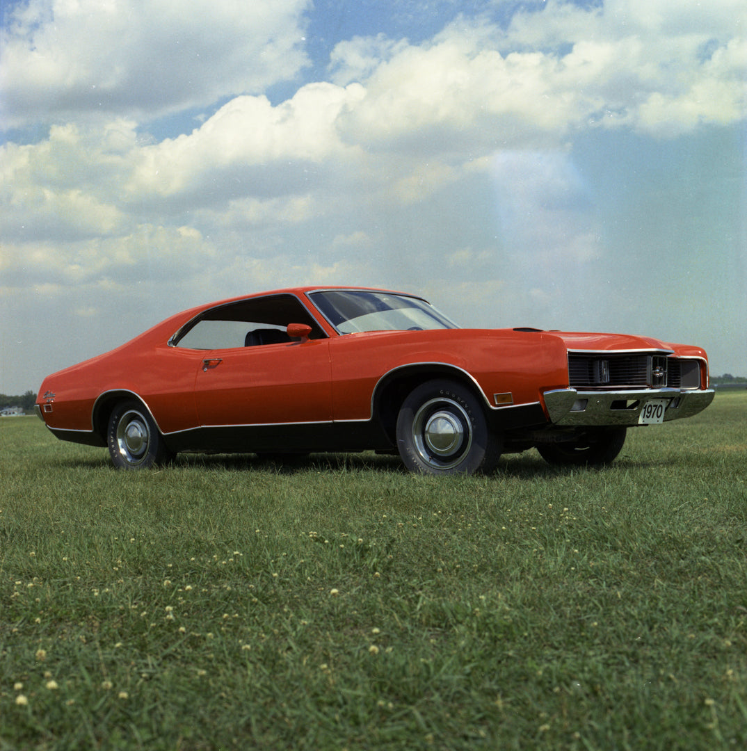 This archival image documents the 1970 Mercury Montego Cyclone GT with Grass and Clouds and is preserved in the Ford Heritage Vault as part of Ford Motor Company's historic photographic archive. Free for personal, non-commercial use. Ford Heritage...