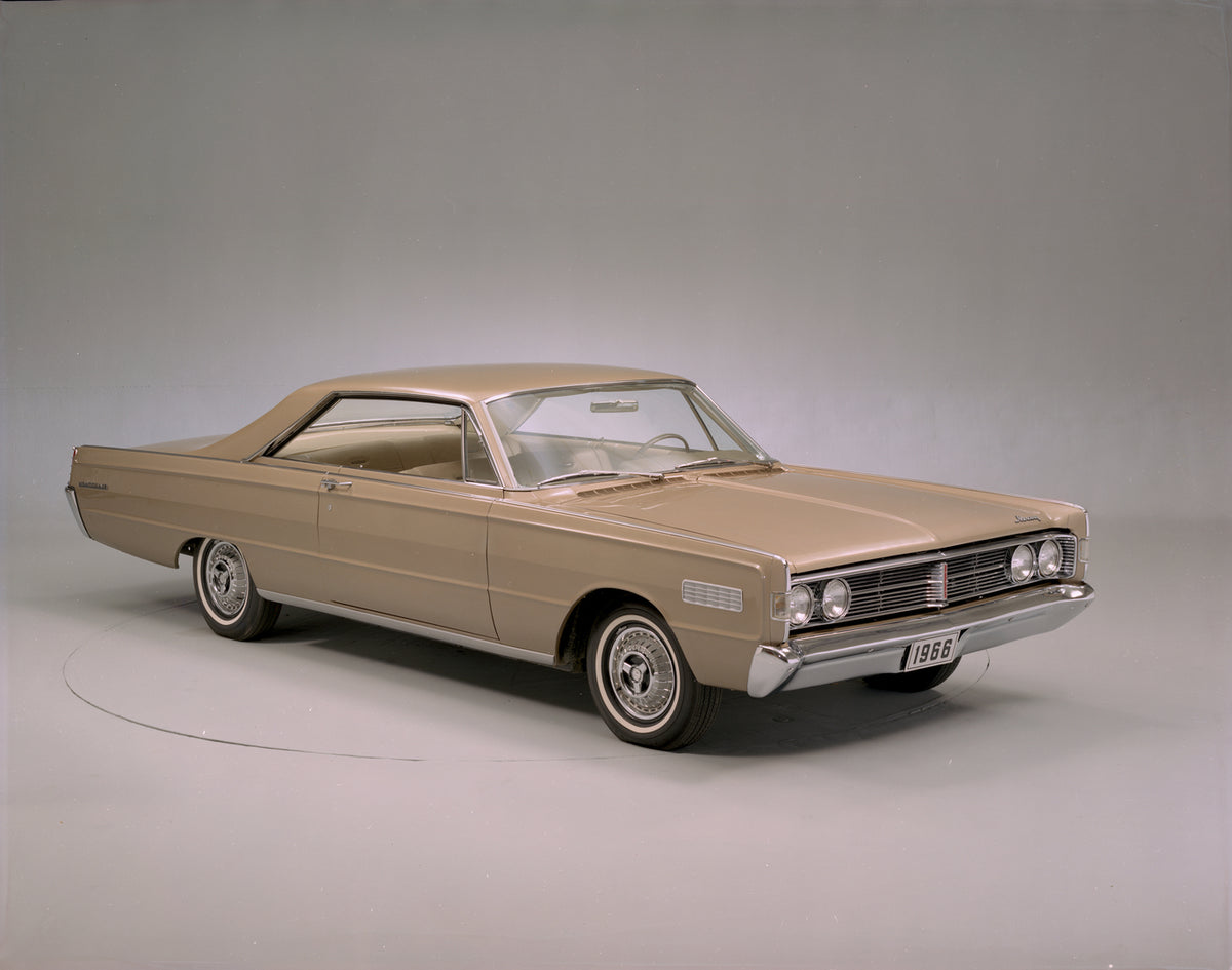 This archival image documents the 1966 Mercury Montclair two-door hardtop Side View and is preserved in the Ford Heritage Vault as part of Ford Motor Company's historic photographic archive. Free for personal, non-commercial use. Ford Heritage Vau...