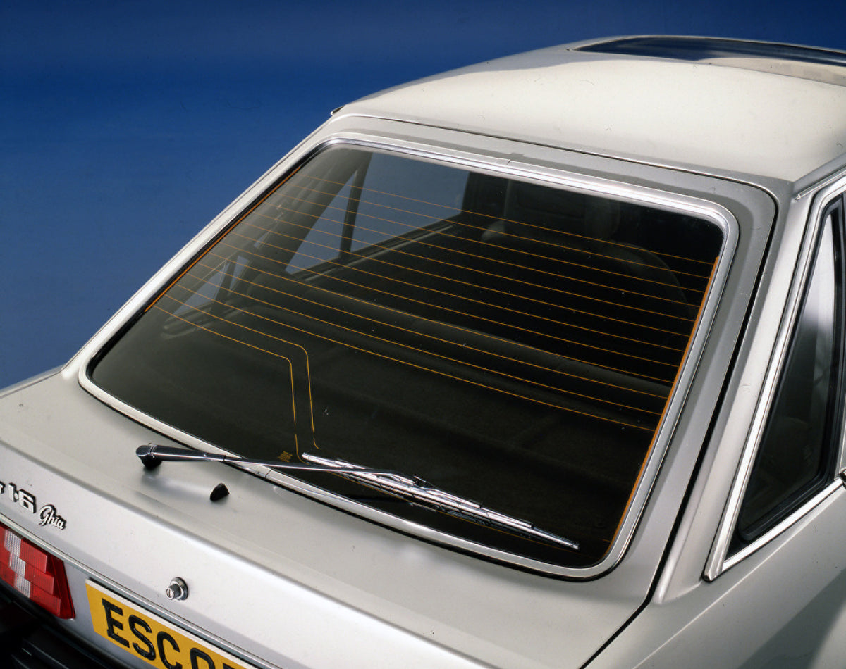 This archival image documents the 1980 Ford Escort Mark II 1.6 Ghia rear closeup in studio and is preserved in the Ford Heritage Vault as part of Ford Motor Company's historic photographic archive. Free for personal, non-commercial use. Ford Herit...
