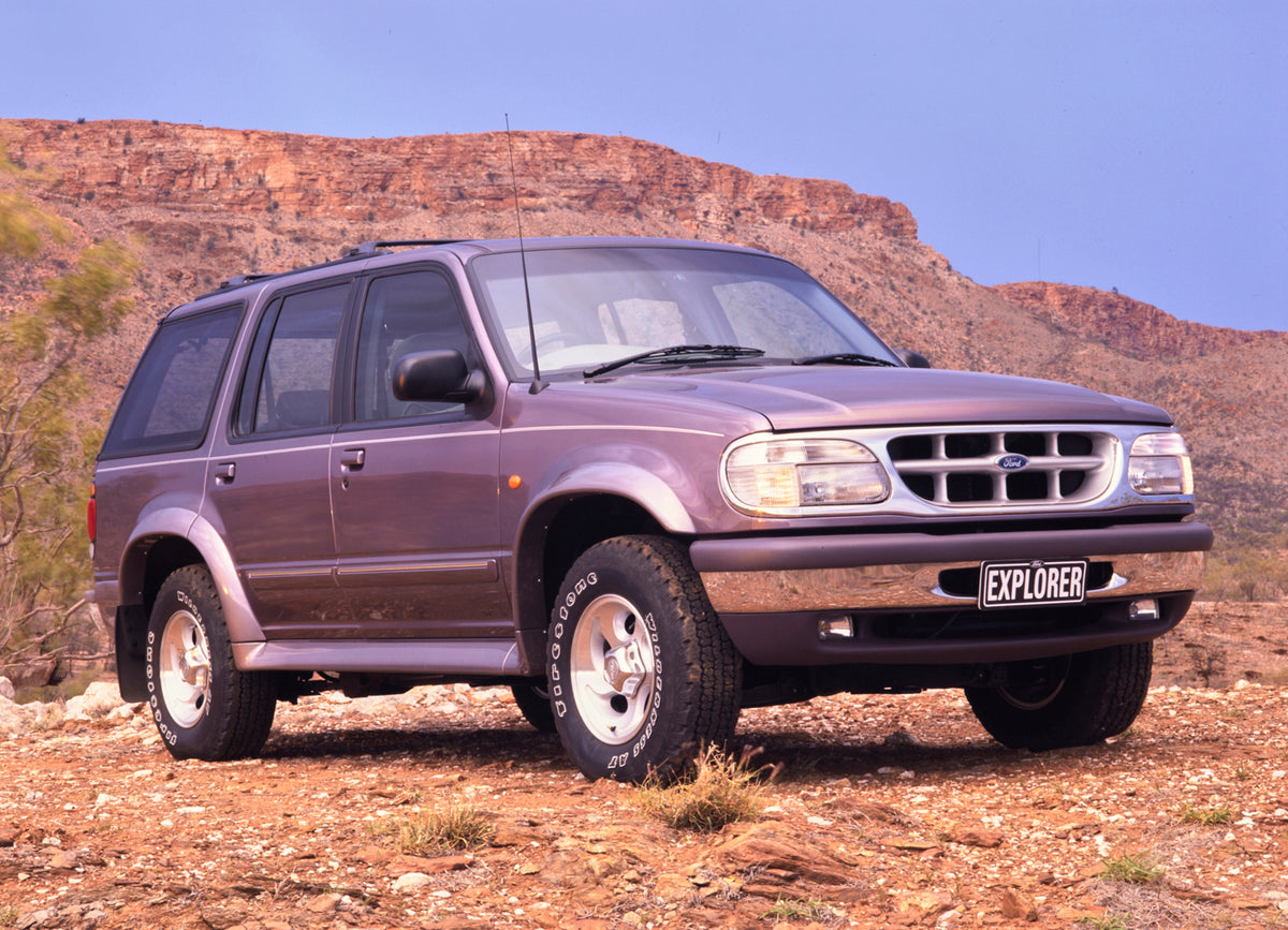 This archival image documents the 1996 Ford Explorer Driver Side Front End View in the Outback FAP-2011-3 and is preserved in the Ford Heritage Vault as part of Ford Motor Company's historic photographic archive. Free for personal, non-commercial ...
