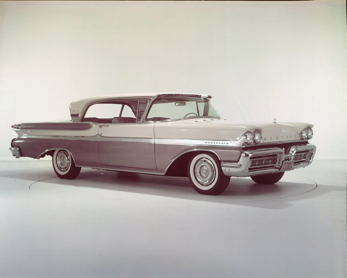 This archival image documents the 1958 Mercury Turnpike Cruiser Hardtop and is preserved in the Ford Heritage Vault as part of Ford Motor Company's historic photographic archive. Free for personal, non-commercial use. Ford Heritage Vault reference...
