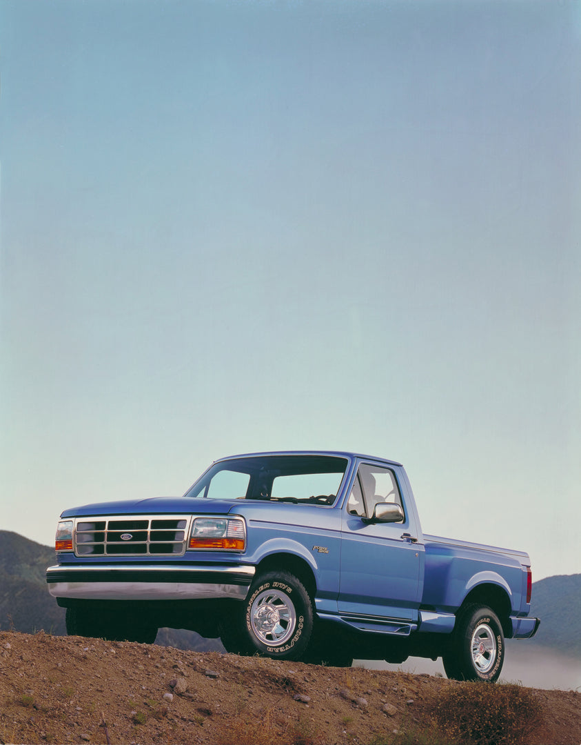 This archival image documents the 1995 Ford F-150 Flareside pickup truck and is preserved in the Ford Heritage Vault as part of Ford Motor Company's historic photographic archive. Free for personal, non-commercial use. Ford Heritage Vault referenc...