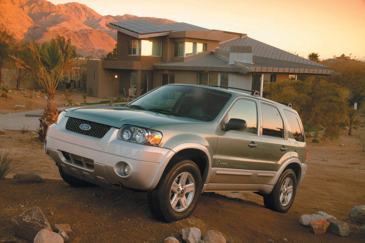This archival image documents the 2005 Ford Escape Hybrid scenic and is preserved in the Ford Heritage Vault as part of Ford Motor Company's historic photographic archive. Free for personal, non-commercial use. Ford Heritage Vault reference AR-200...