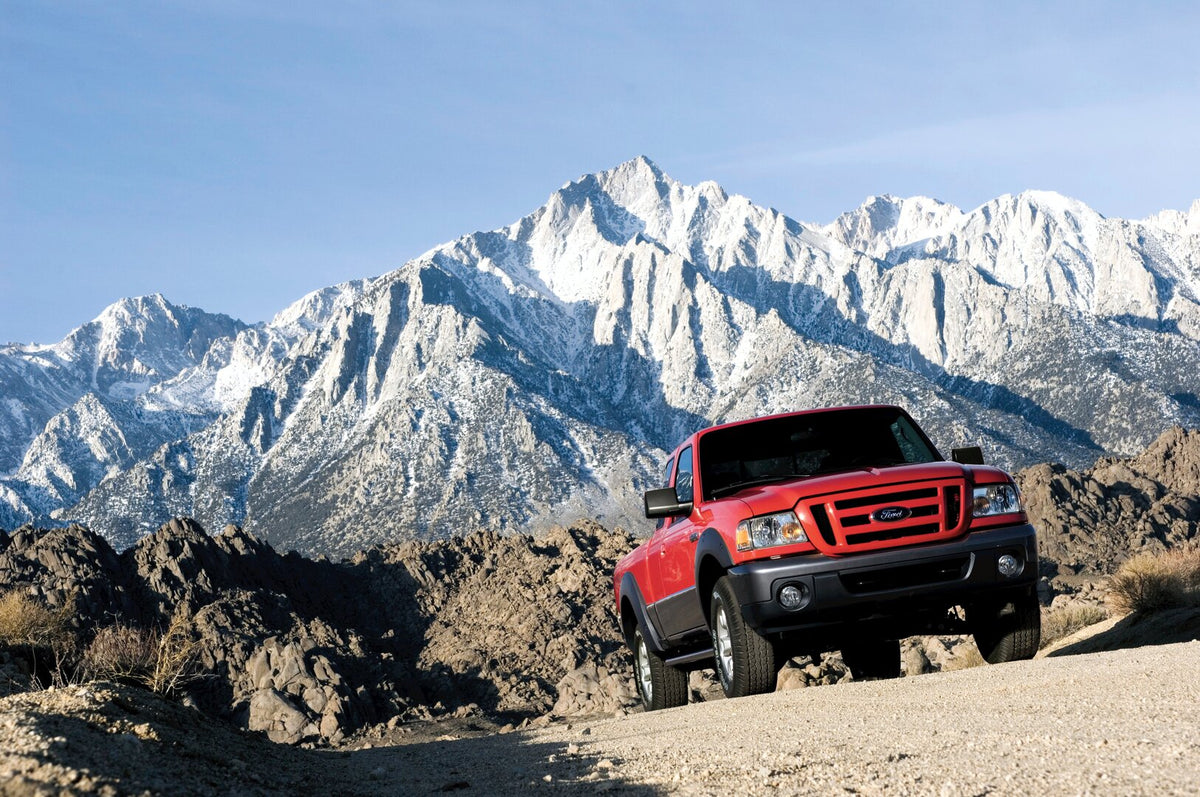 This archival image documents the 2008 Ford Ranger in snowy mountains and is preserved in the Ford Heritage Vault as part of Ford Motor Company's historic photographic archive. Free for personal, non-commercial use. Ford Heritage Vault reference A...