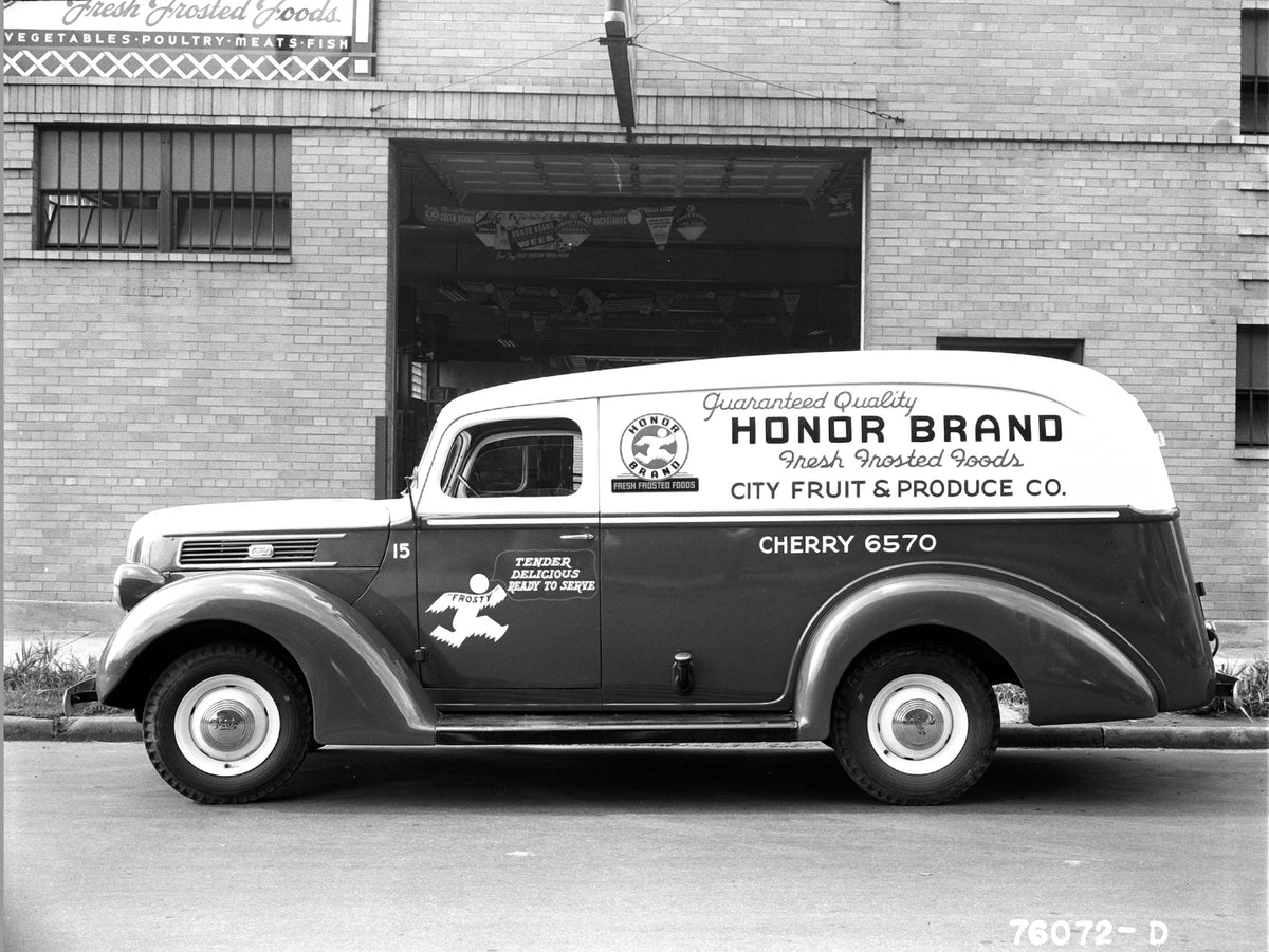 This archival image documents the 1941 Ford trucks City Fruit and Produce company and is preserved in the Ford Heritage Vault as part of Ford Motor Company's historic photographic archive. Free for personal, non-commercial use. Ford Heritage Vault...