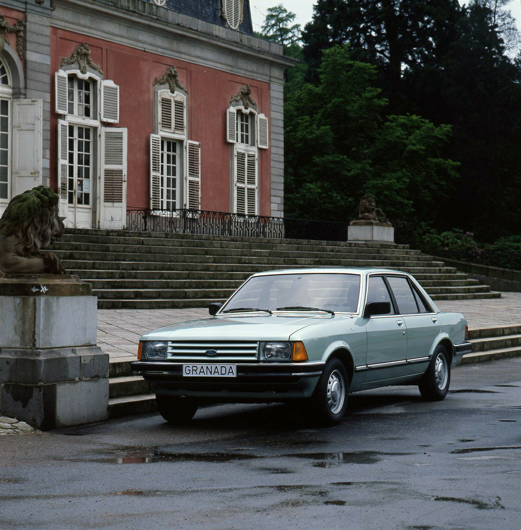 This archival image documents the 1981 Ford Granada 2.8 Ghia Mark II in front of building and is preserved in the Ford Heritage Vault as part of Ford Motor Company's historic photographic archive. Free for personal, non-commercial use. Ford Herita...