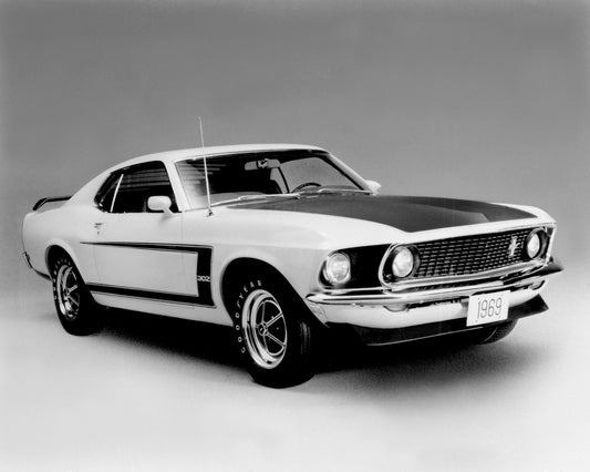 1969 Ford Mustang Boss 302 quarter view in studio HV 1969-0006