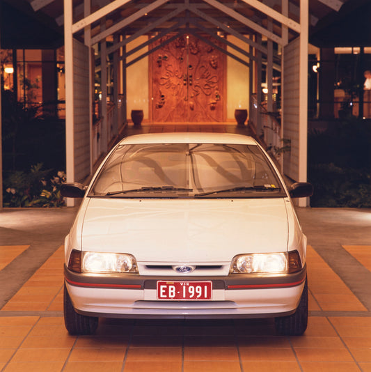 1991 Ford EB Falcon S Sedan Front End View in Driveway FAP-2011-3 HV 1991-0081