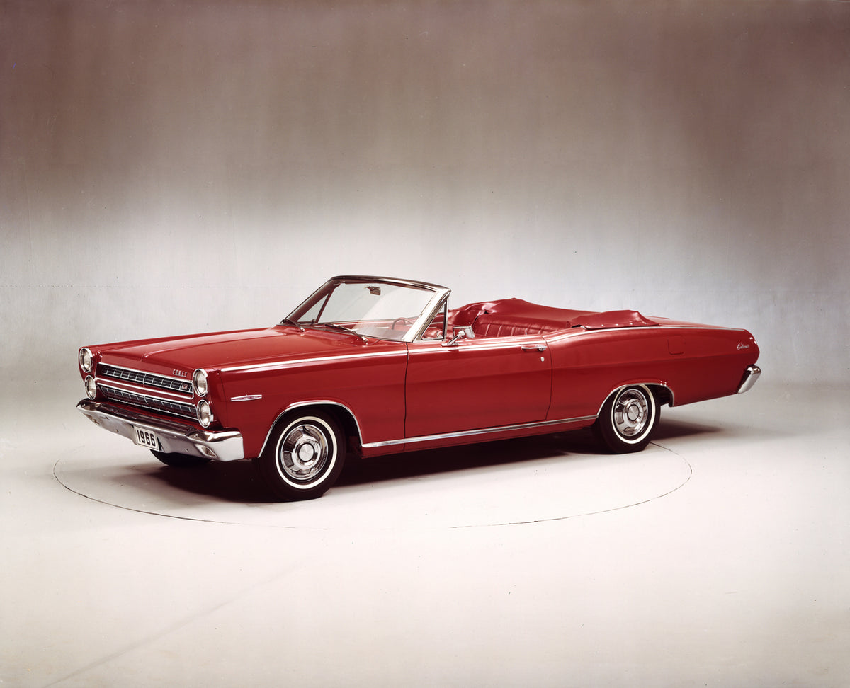 This archival image documents the 1966 Mercury Comet Caliente convertible with Top Down and is preserved in the Ford Heritage Vault as part of Ford Motor Company's historic photographic archive. Free for personal, non-commercial use. Ford Heritage...