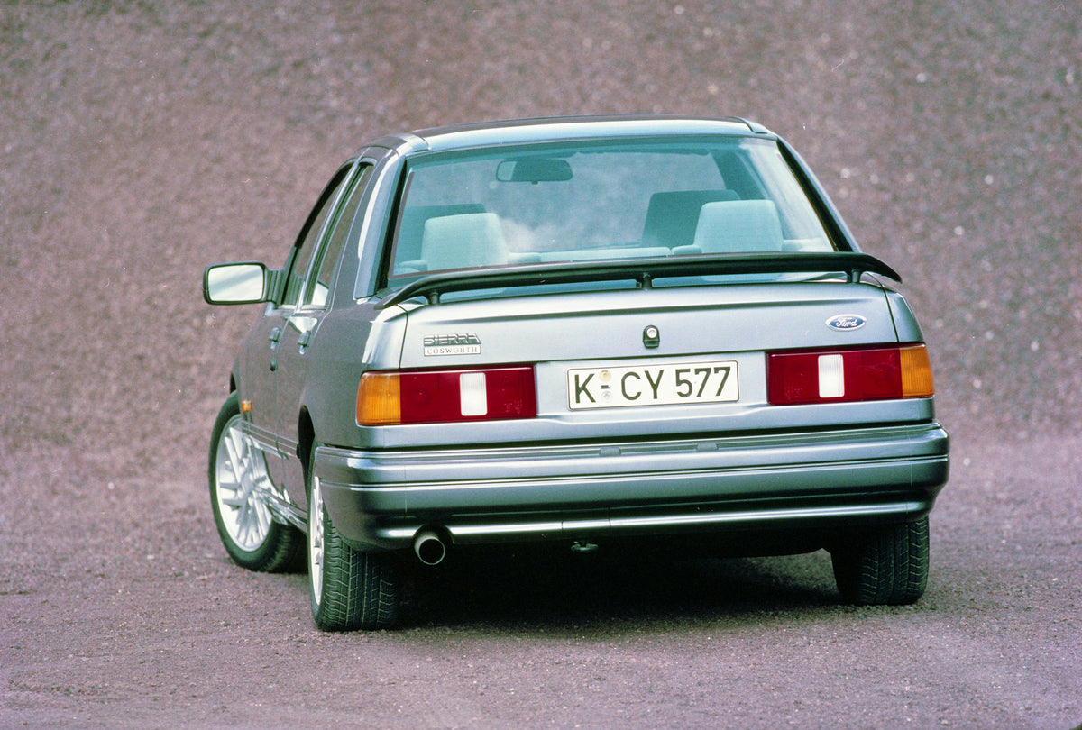 This archival image documents the 1987 Ford Sierra RS Cosworth rear view in gravel pit and is preserved in the Ford Heritage Vault as part of Ford Motor Company's historic photographic archive. Free for personal, non-commercial use. Ford Heritage ...