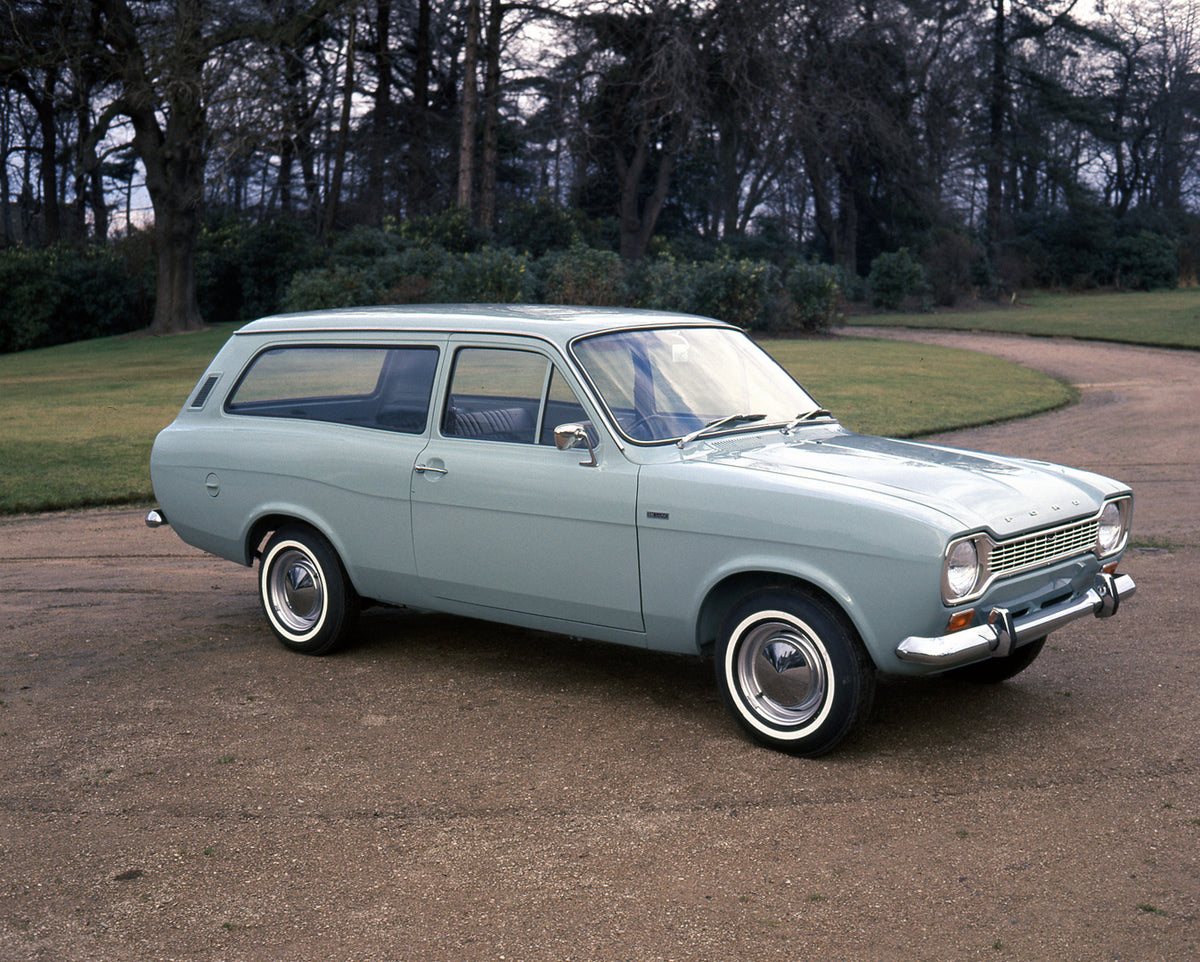 This archival image documents the 1968 Ford Escort Mark I Estate RHD at Halewood on scenic road and is preserved in the Ford Heritage Vault as part of Ford Motor Company's historic photographic archive. Free for personal, non-commercial use. Ford ...