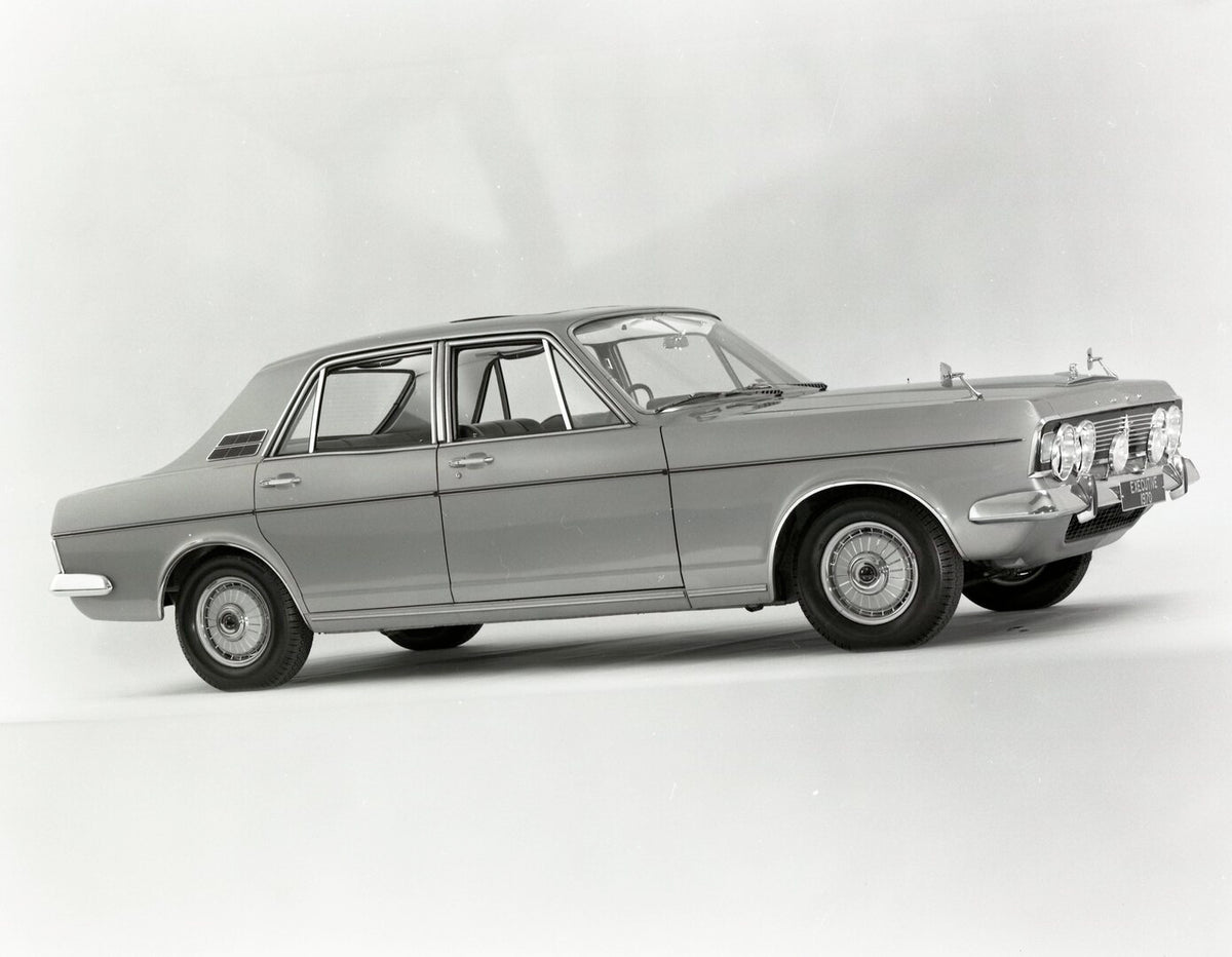 This archival image documents the 1970 Ford Zodiac Executive Mark IV in studio and is preserved in the Ford Heritage Vault as part of Ford Motor Company's historic photographic archive. Free for personal, non-commercial use. Ford Heritage Vault re...