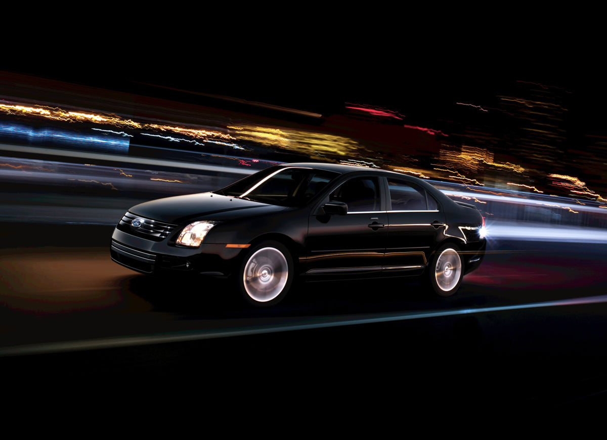 This archival image documents the 2009 Ford Fusion action shot at night MS2045 and is preserved in the Ford Heritage Vault as part of Ford Motor Company's historic photographic archive. Free for personal, non-commercial use. Ford Heritage Vault re...