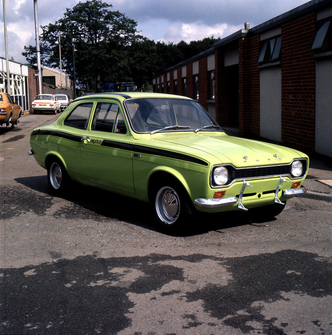 This archival image documents the 1971 Escort Mexico Mark I at Boreham for Advanced Vehicle Operations Catalogue Shoot and is preserved in the Ford Heritage Vault as part of Ford Motor Company's historic photographic archive. Free for personal, no...