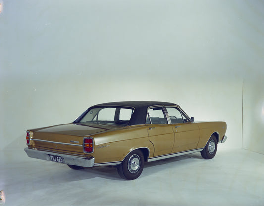 1969 Ford XW Falcon Fairlane 500 Sedan with Vinyl Roof 3/4 Rear View FAP 2011-3 HV 1969-0183