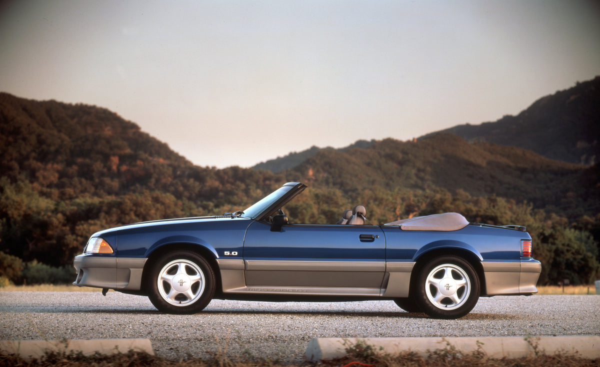 This archival image documents the 1991 Ford Mustang GT convertible and is preserved in the Ford Heritage Vault as part of Ford Motor Company's historic photographic archive. Free for personal, non-commercial use. Ford Heritage Vault reference AR-2...