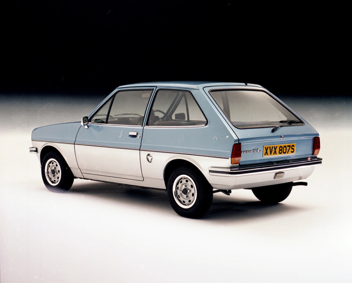 This archival image documents the 1978 Ford Fiesta Mark I 2 Tone 1.1 L rear view in studio and is preserved in the Ford Heritage Vault as part of Ford Motor Company's historic photographic archive. Free for personal, non-commercial use. Ford Herit...