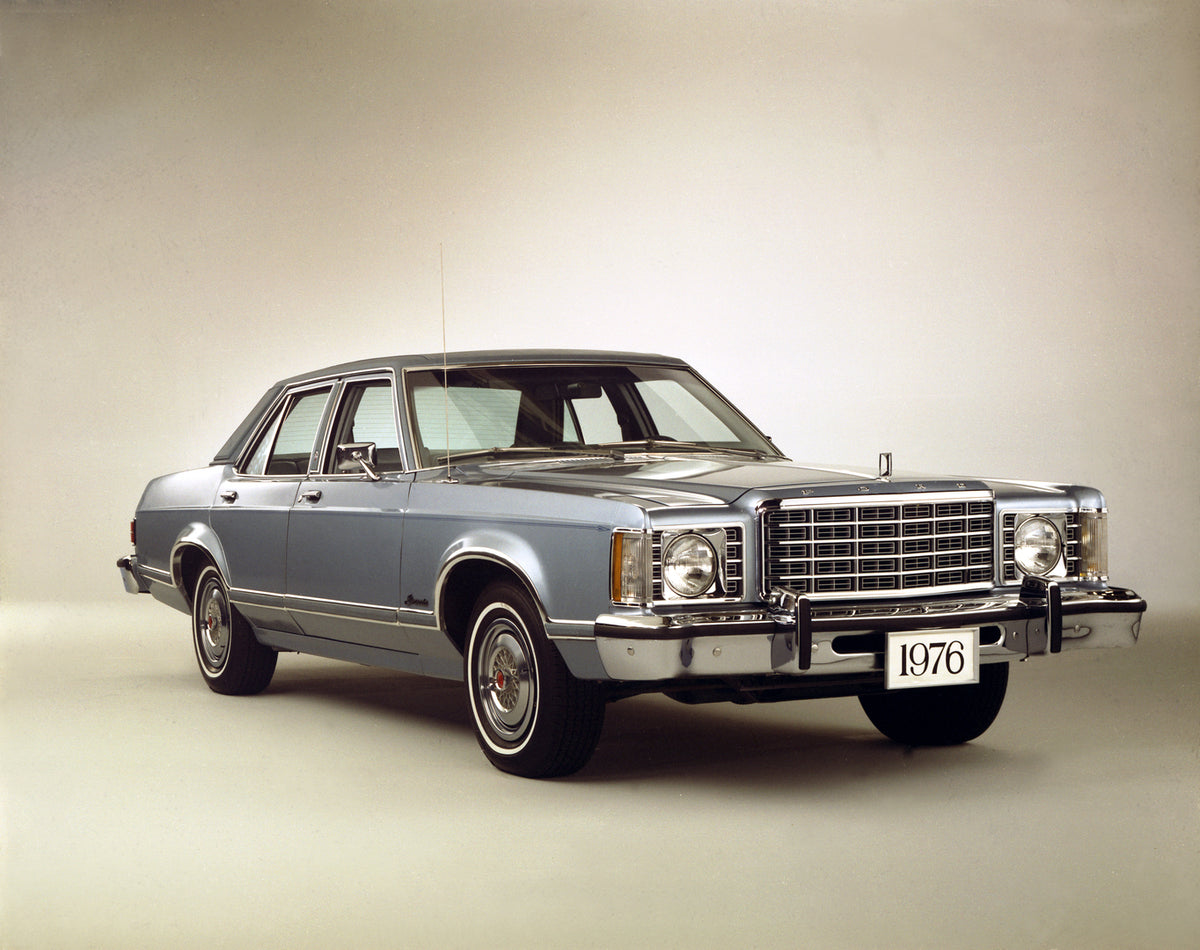 This archival image documents the 1976 Ford Granada four-door and is preserved in the Ford Heritage Vault as part of Ford Motor Company's historic photographic archive. Free for personal, non-commercial use. Ford Heritage Vault reference AR-2008-8...
