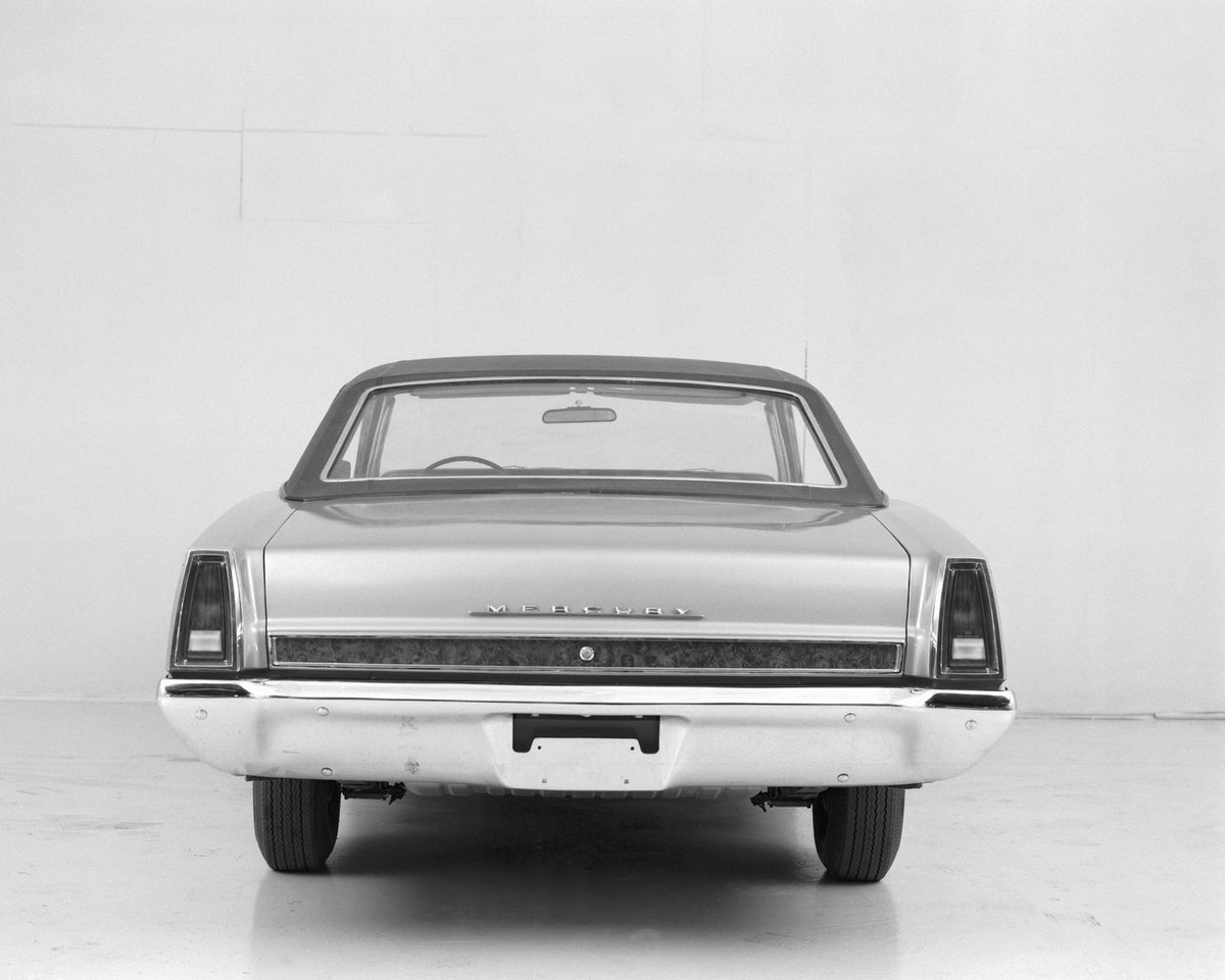 This archival image documents the 1968 Mercury Montego hardtop Rear View and is preserved in the Ford Heritage Vault as part of Ford Motor Company's historic photographic archive. Free for personal, non-commercial use. Ford Heritage Vault referenc...