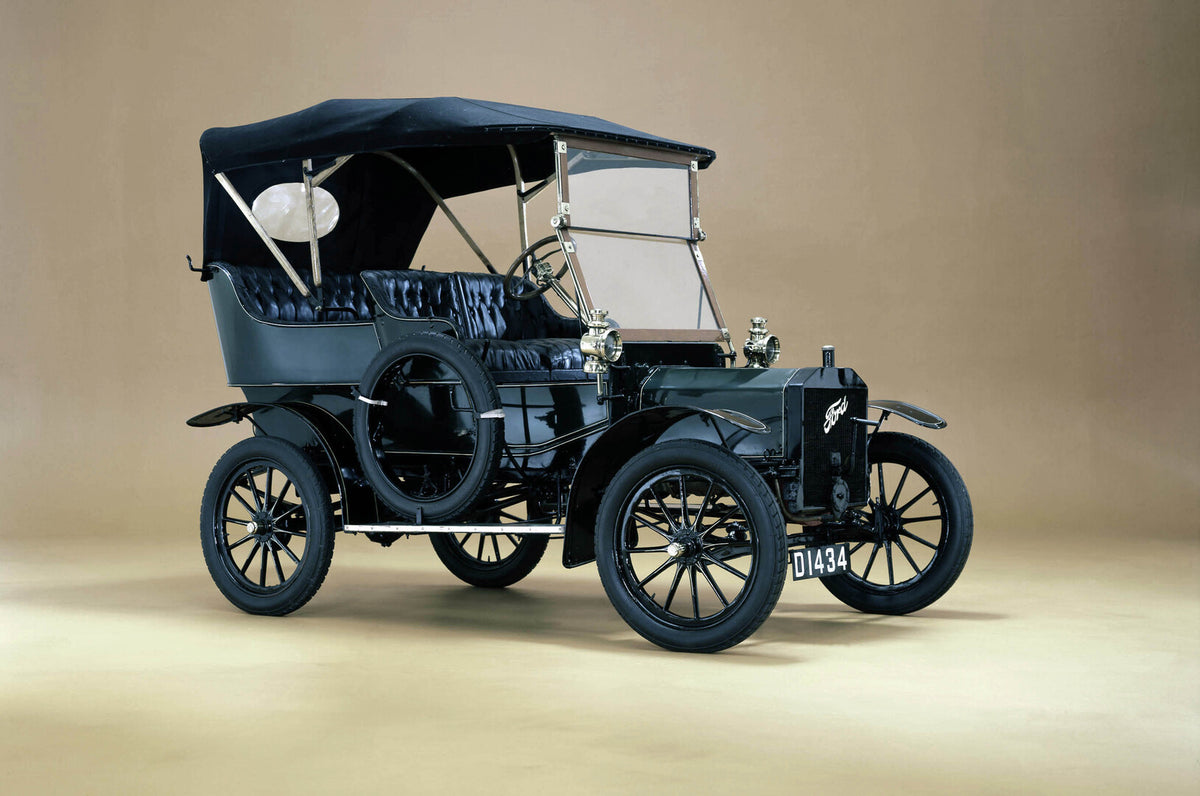 This archival image documents the 1906 Ford Model N side view in studio and is preserved in the Ford Heritage Vault as part of Ford Motor Company's historic photographic archive. Free for personal, non-commercial use. Ford Heritage Vault reference...