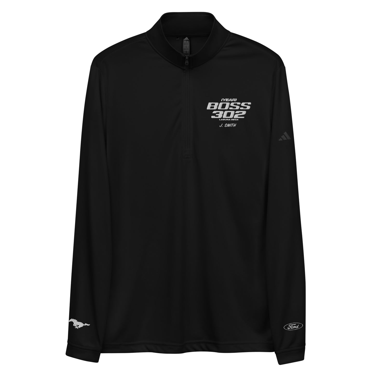 BOSS 302 LS ADIDAS Custom Embroidered Quarter zip pullover