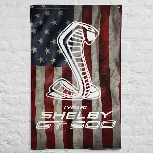 SHELBY GT500 Custom US Wall Flag