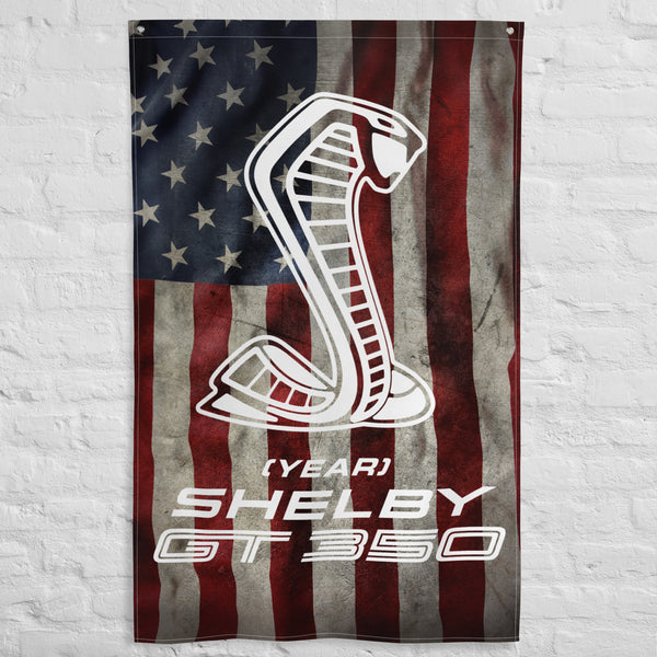 SHELBY GT350 Custom US Wall Flag