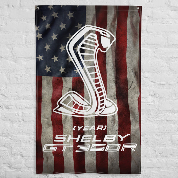 SHELBY GT350R Custom US Wall Flag