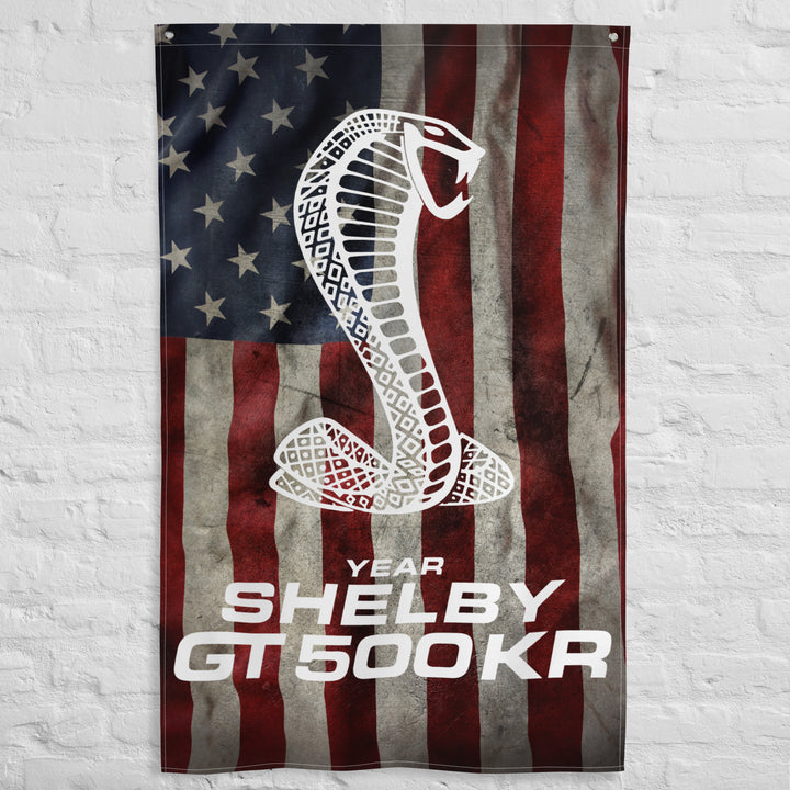SHELBY GT500KR Custom US Wall Flag