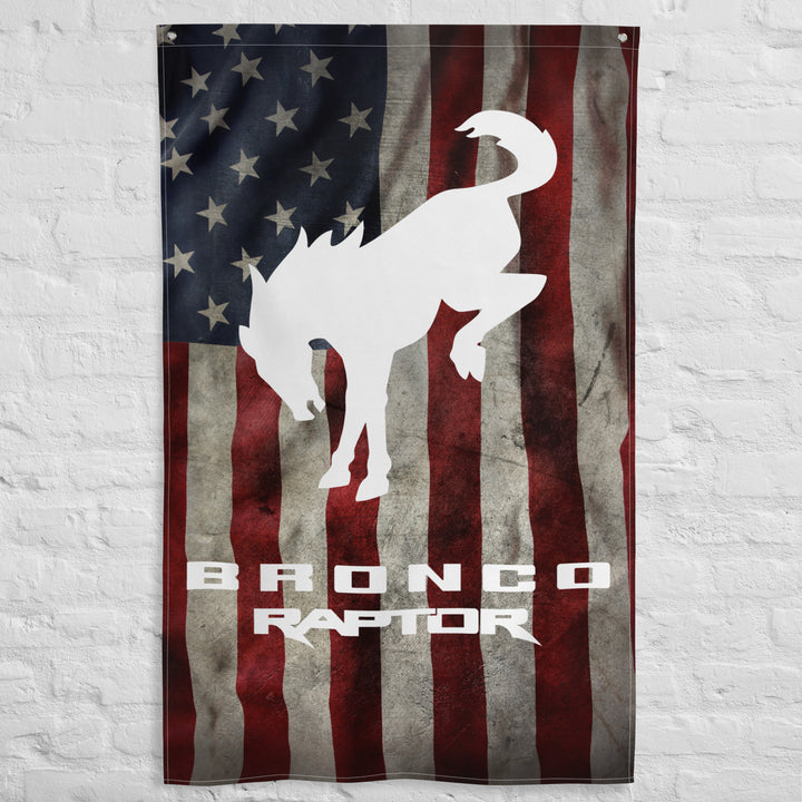 BRONCO RAPTOR Custom US Wall Flag