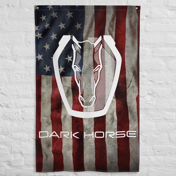 MUSTANG DARK HORSE Custom US Wall Flag