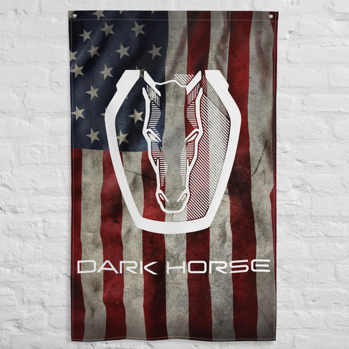 MUSTANG DARK HORSE Custom US Wall Flag