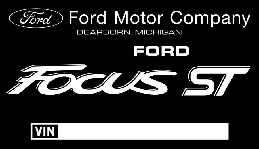 2013–2014 Focus ST engraved chassis plate