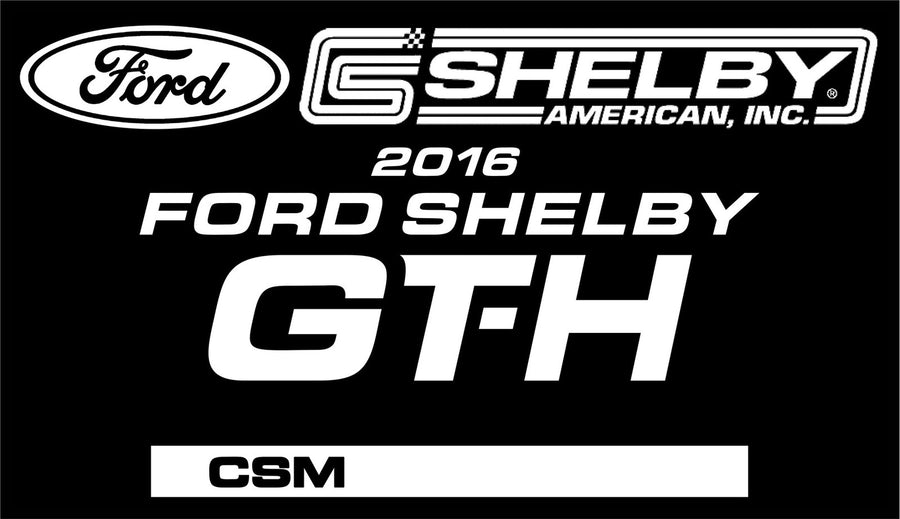 Shelby GT-H engraved chassis plate
