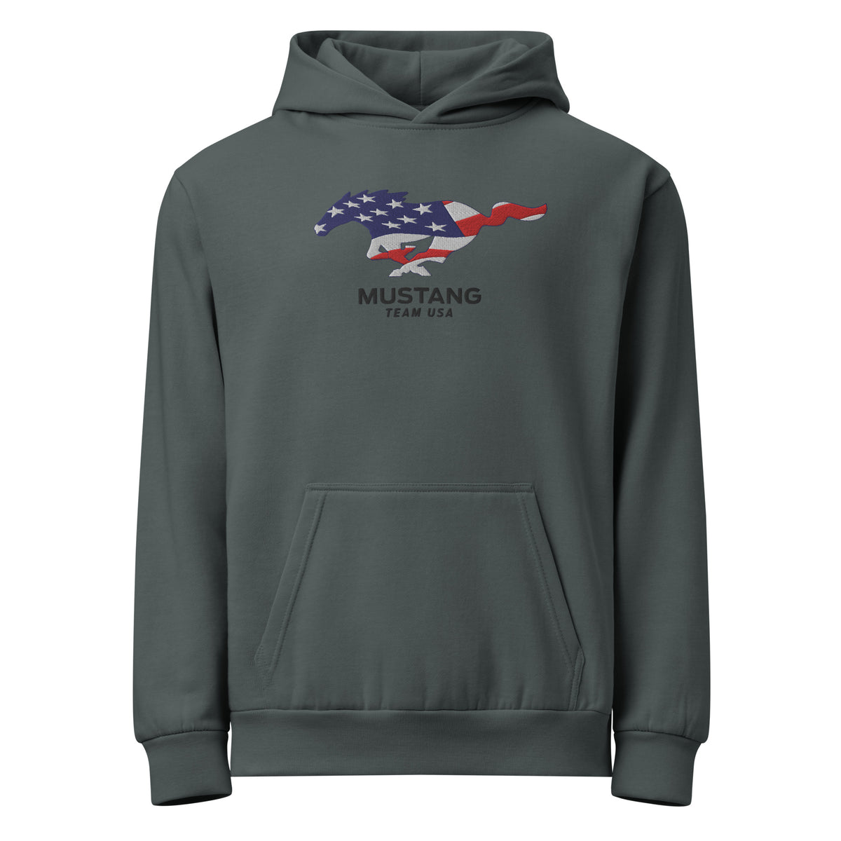 Mustang Team USA embroidered Urban garment-dyed hoodie