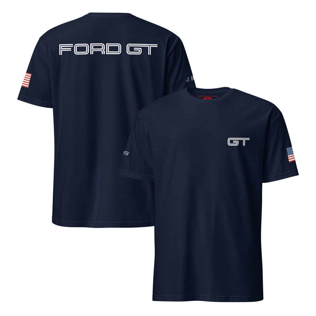 FORD GT Custom US Flag T-Shirt